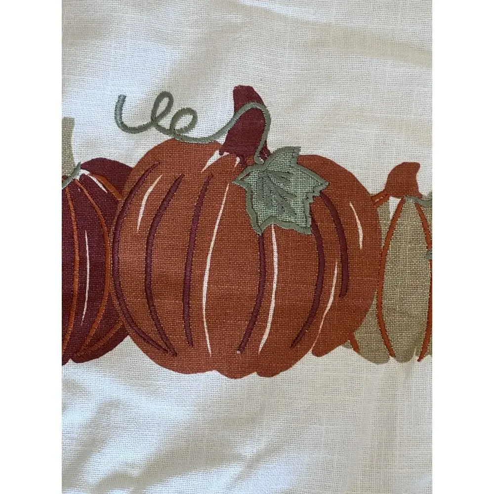 Classic Pumpkin Table Runner Woven Cotton Fall Harvest Thanksgiving 18x90